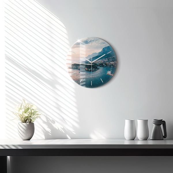 Zegar okrągły z nadrukiem Wyspa w Chorwacji