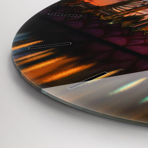 Zegar okrągły z nadrukiem Świątynia w Bangkok