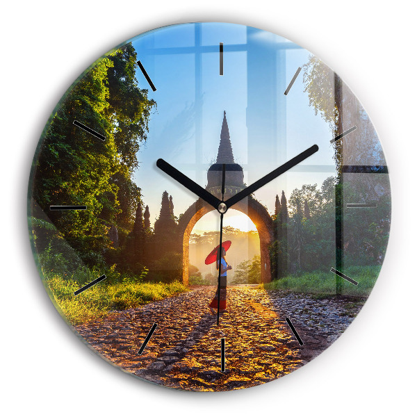 Zegar ścienny okrągły Park Surat Thani Tajlandia