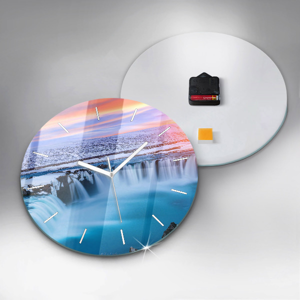 Zegar ścienny okrągły Wodospad Godafoss Islandia