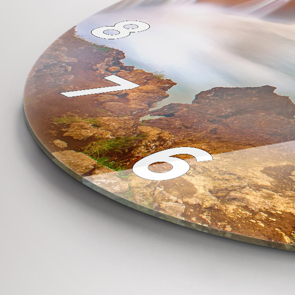 Zegar ścienny okrągły Godafoss na Islandii