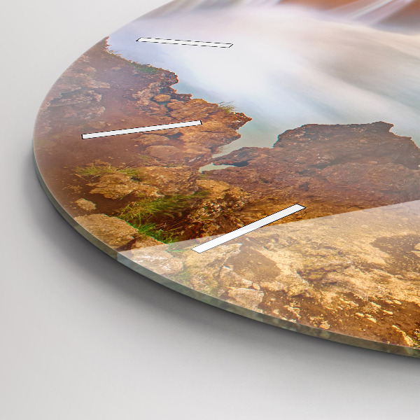 Zegar ścienny okrągły Godafoss na Islandii