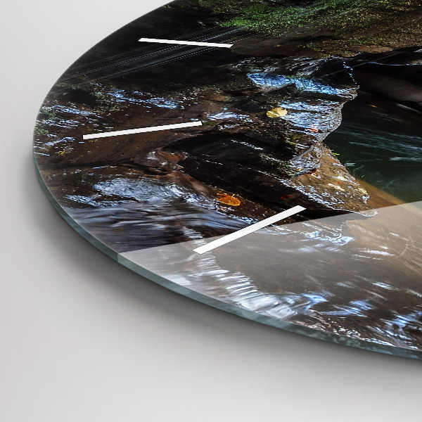 Zegar ścienny okrągły Wodospad i skały Islandii