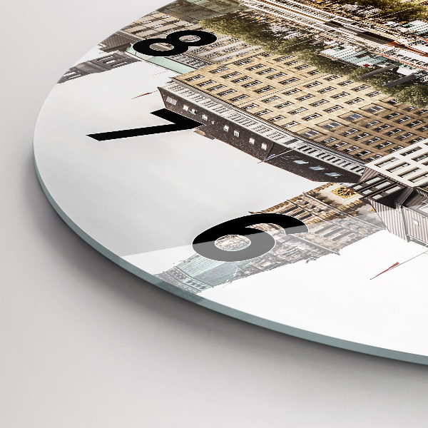 Zegar ścienny okrągły Rzeka Hamburg Niemcy