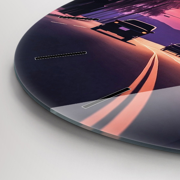 Zegar ścienny okrągły Zachód słońca w LA