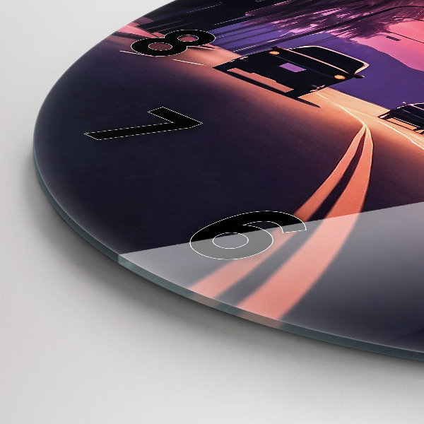 Zegar ścienny okrągły Zachód słońca w LA