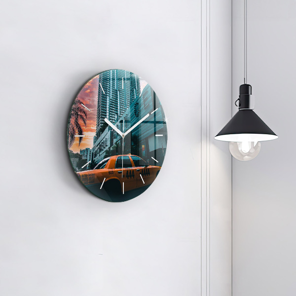 Zegar ścienny okrągły Miami na Florydzie