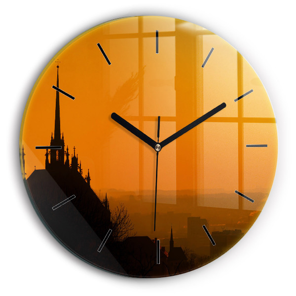 Zegar okrągły Widok na katedrę Brno