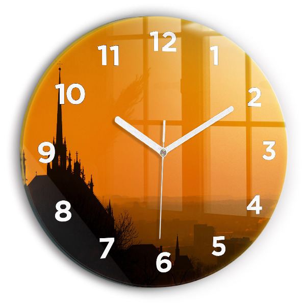 Zegar okrągły Widok na katedrę Brno