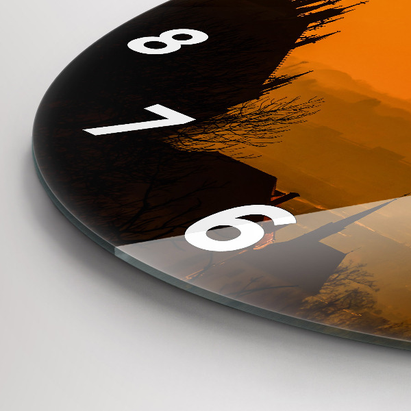 Zegar okrągły Widok na katedrę Brno