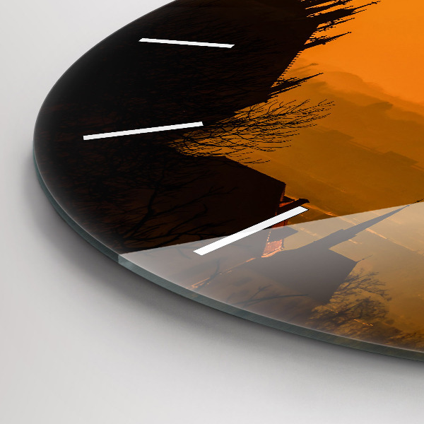 Zegar okrągły Widok na katedrę Brno