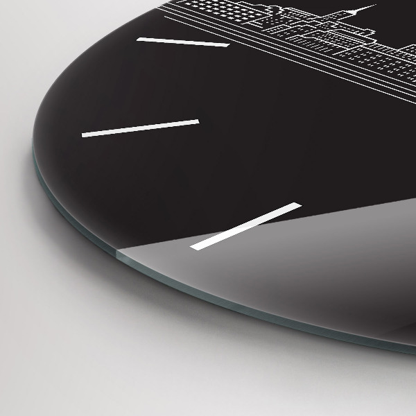 Zegar ścienny okrągły Miasto Ostrawa rysunek