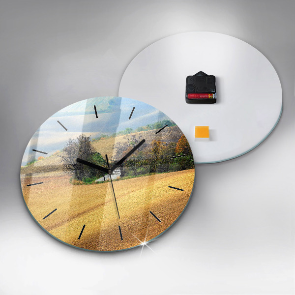 Zegar ścienny okrągły Morawy wiejski Krajobraz