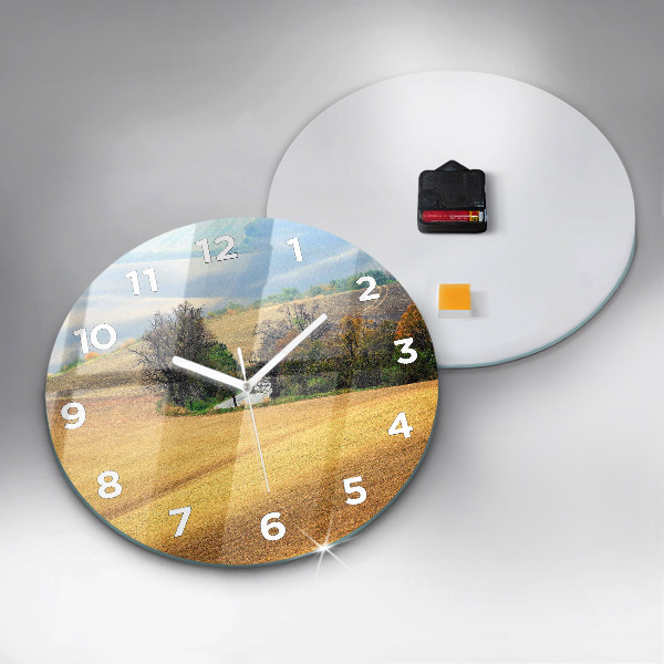 Zegar ścienny okrągły Morawy wiejski Krajobraz