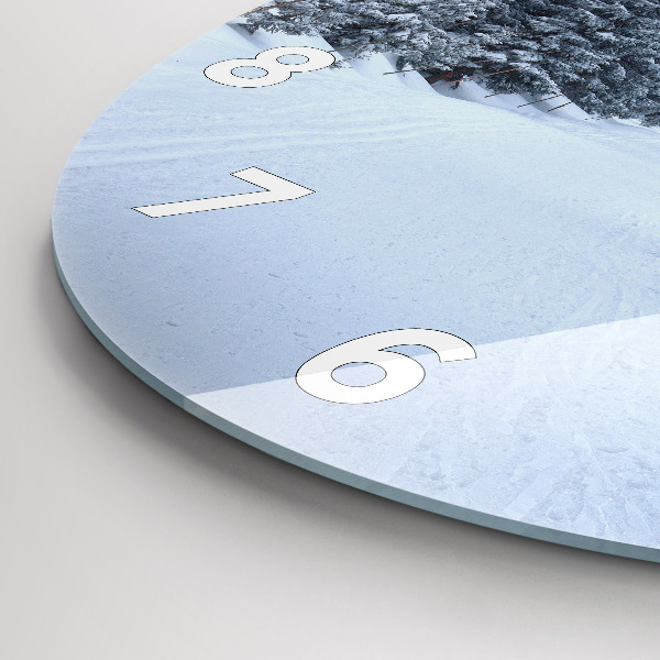 Zegar szklany okrągły Czeskie Karkonosze w zimie