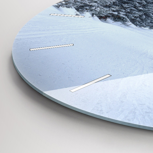 Zegar szklany okrągły Czeskie Karkonosze w zimie