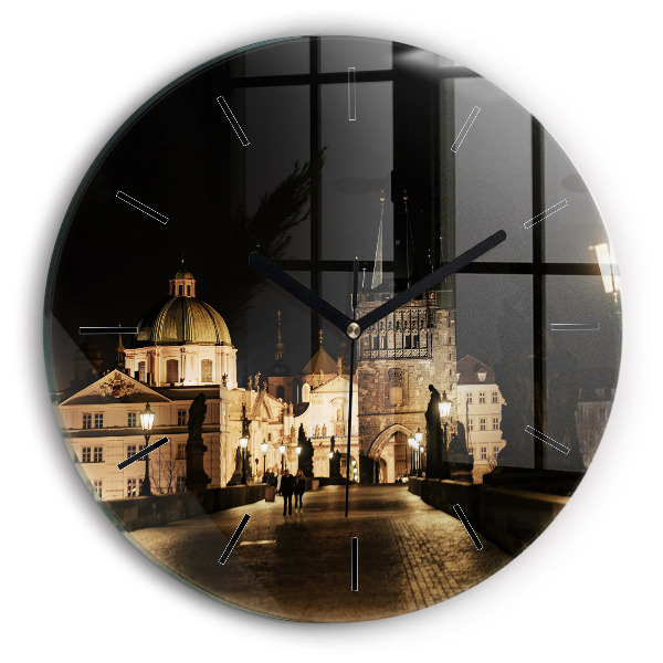 Zegar szklany okrągły Most Karola w Pradze