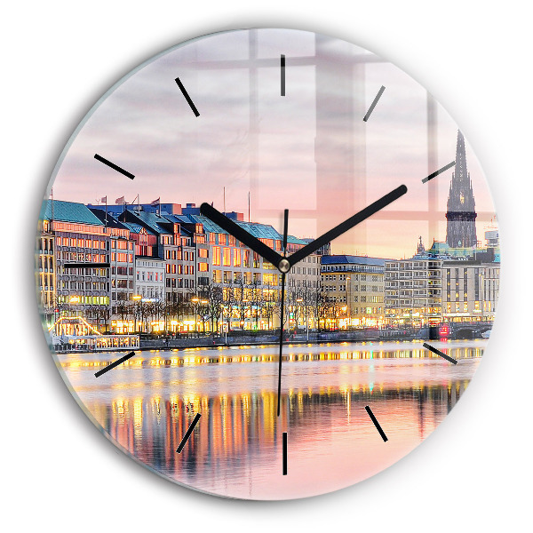 Zegar ścienny okrągły Alster w Hamburgu