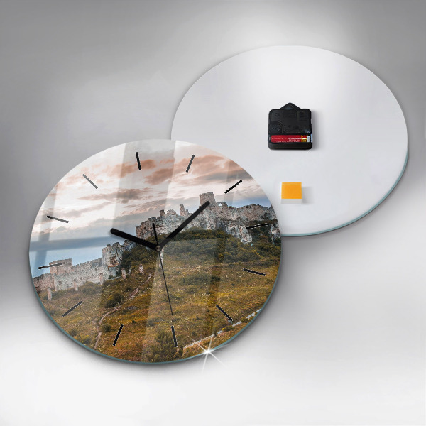 Zegar ścienny okrągły Zamek Spiski na Słowacji