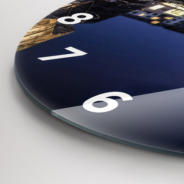 Zegar ścienny okrągły Miasto oświetlone nocą