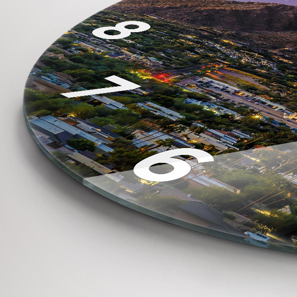 Zegar szklany okrągły Górski Krajobraz