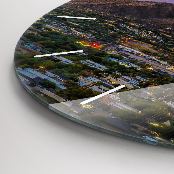 Zegar szklany okrągły Górski Krajobraz