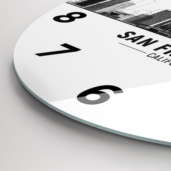 Zegar ścienny okrągły Panorama San Francisco