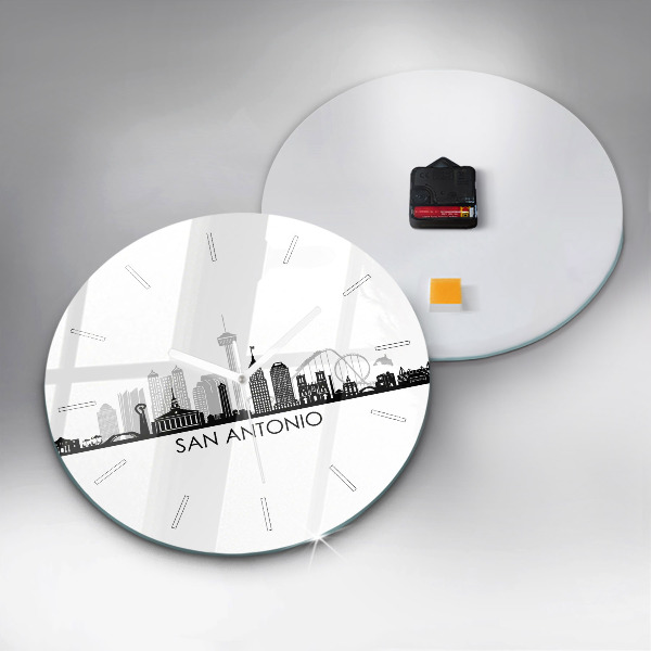 Zegar szklany okrągły Miasto San Antonio Texas