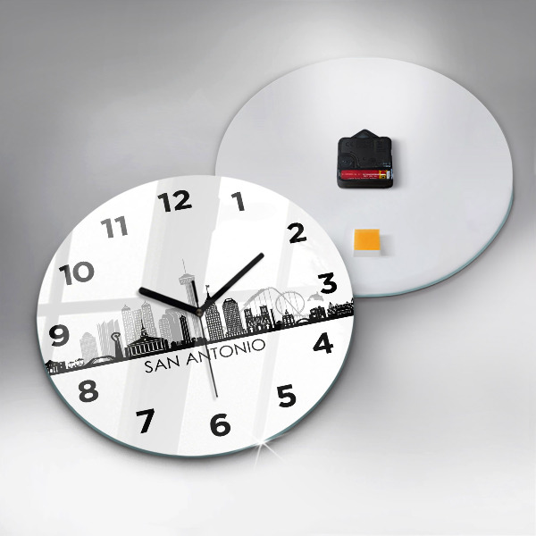 Zegar szklany okrągły Miasto San Antonio Texas