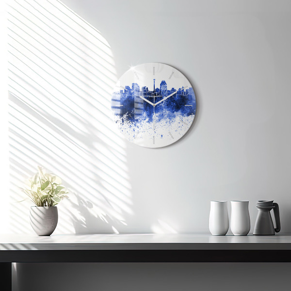 Zegar szklany okrągły San Antonio akwarele