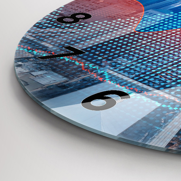 Zegar szklany okrągły Wieżowce w Philadelphii