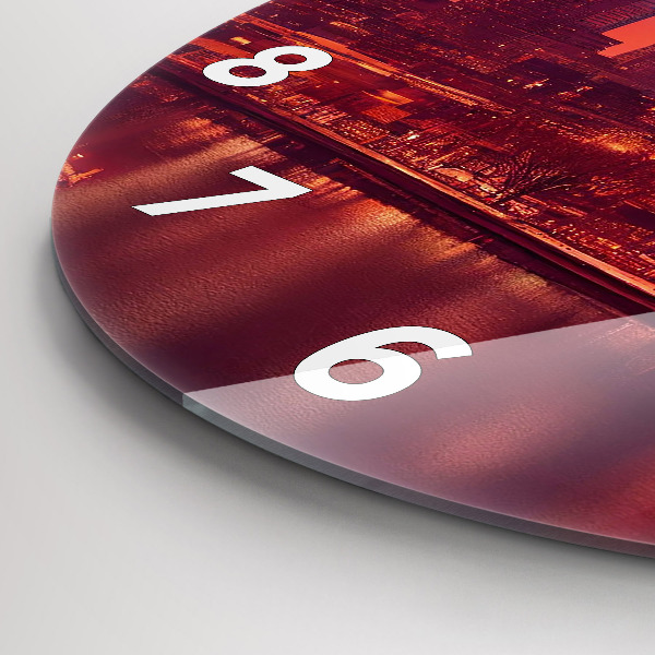 Zegar szklany okrągły Miasto nocą w Philadelphia