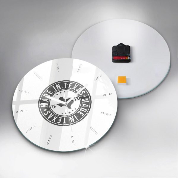 Zegar szklany okrągły Znaczek Texas