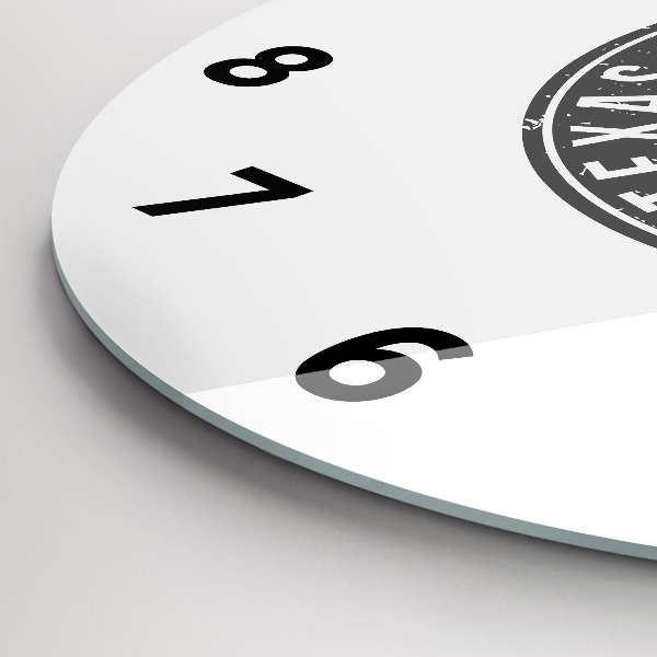 Zegar szklany okrągły Znaczek Texas