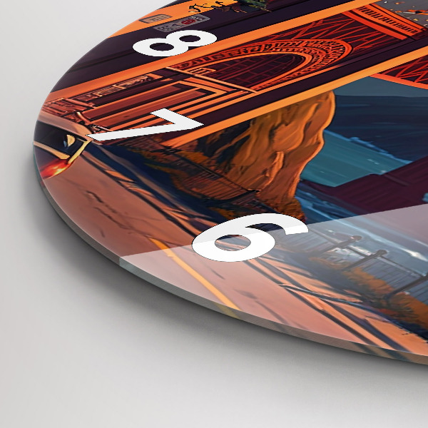 Zegar szklany okrągły Most w San Francisco