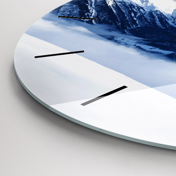 Zegar szklany okrągły Panorama gór