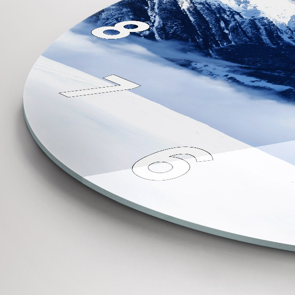 Zegar szklany okrągły Panorama gór