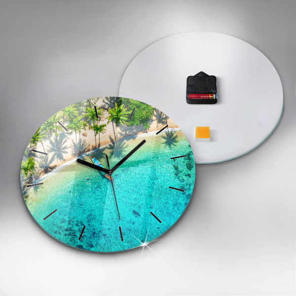 Zegar szklany okrągły Tropikalna plaża Koh Tao