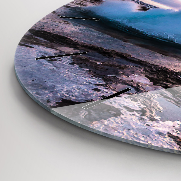 Zegar ścienny okrągły Gejzer na wyspie Islandia