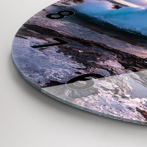 Zegar ścienny okrągły Gejzer na wyspie Islandia