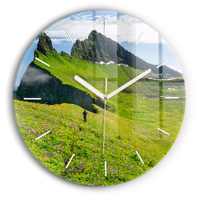 Zegar szklany okrągły Rezerwat Hornstrandir Islandia