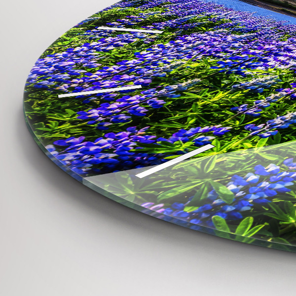 Zegar ścienny okrągły Widok na góry Islandia