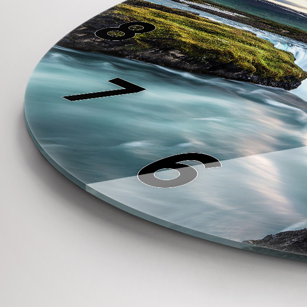 Zegar ścienny okrągły Krajobraz z wodospadem