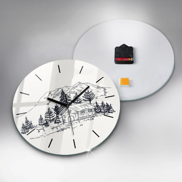 Zegar ścienny okrągły Rysunkowe miasteczko