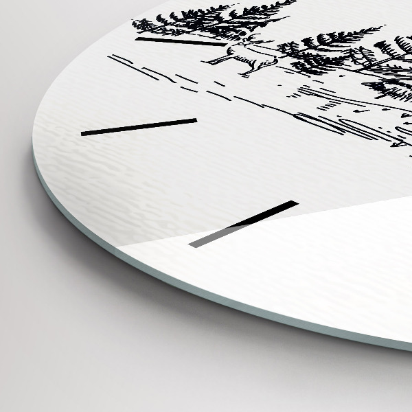 Zegar ścienny okrągły Rysunkowe miasteczko