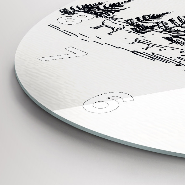 Zegar ścienny okrągły Rysunkowe miasteczko