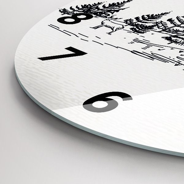 Zegar ścienny okrągły Rysunkowe miasteczko