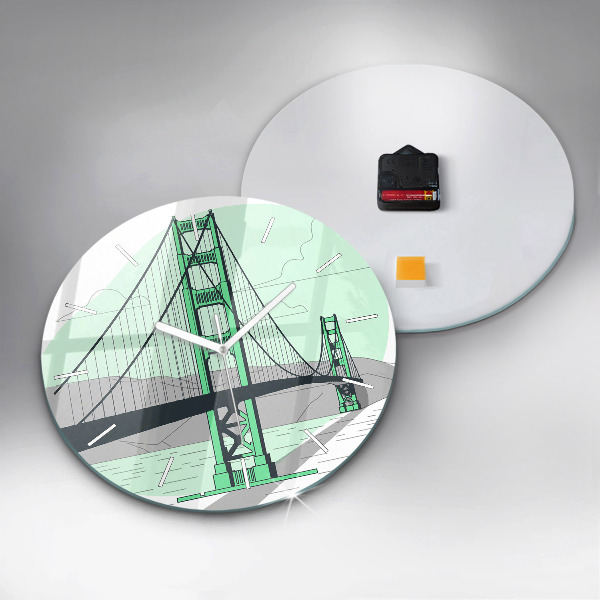 Zegar ścienny okrągły Zielony most