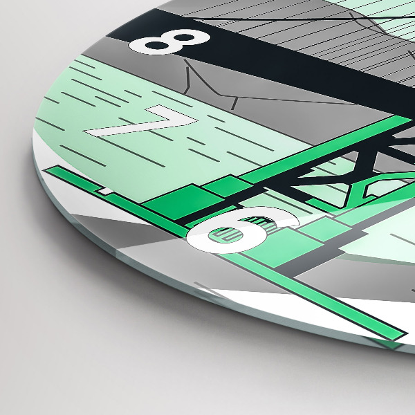 Zegar ścienny okrągły Zielony most