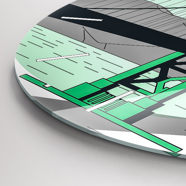 Zegar ścienny okrągły Zielony most